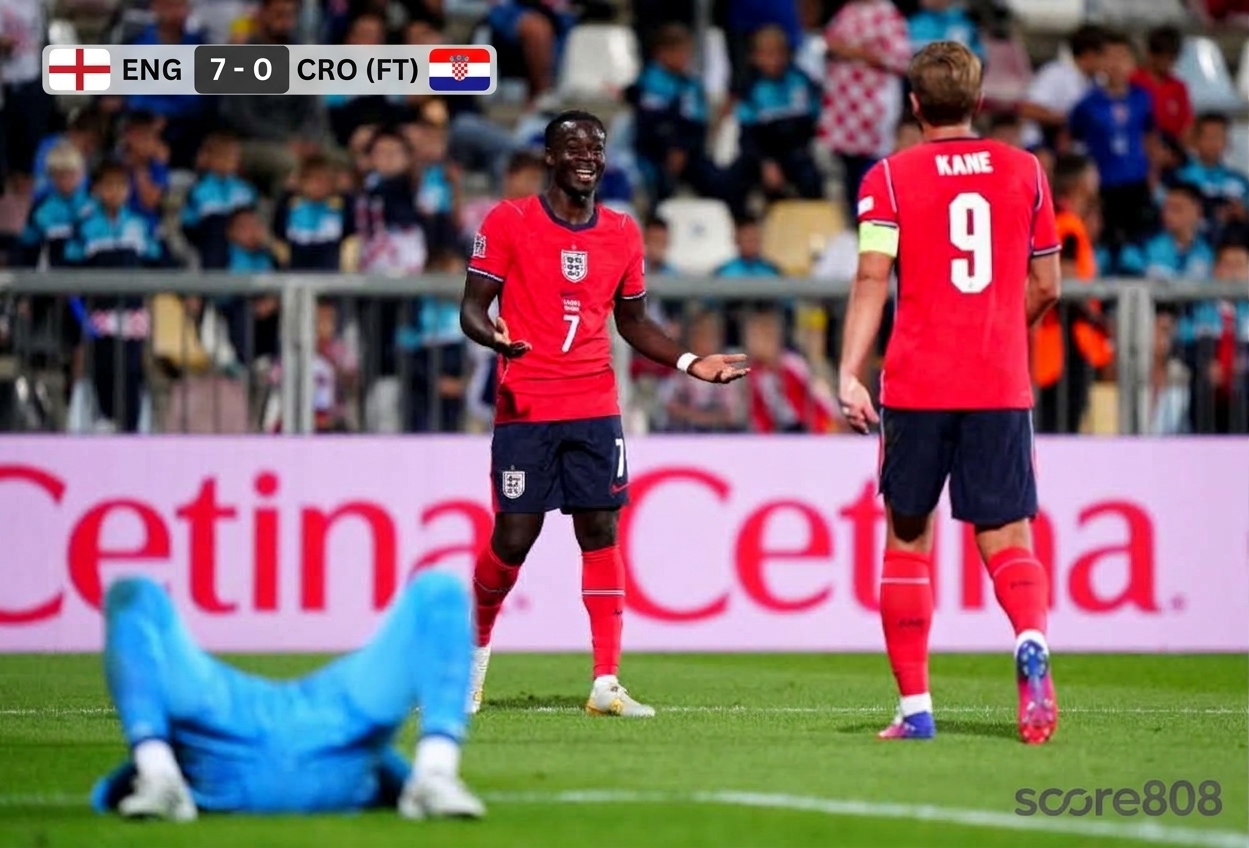 England Thrash Croatia 7-0 as Bellingham Runs the Show