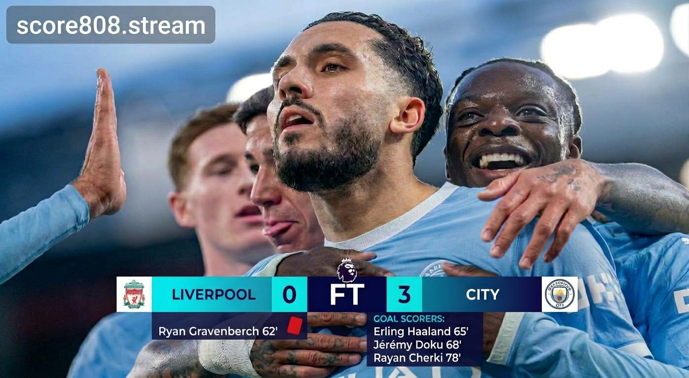 Manchester City Thrash Liverpool 3-0 at Anfield