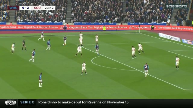 West Ham United 1-2 Southampton — Kyle Walker-Peters 24'