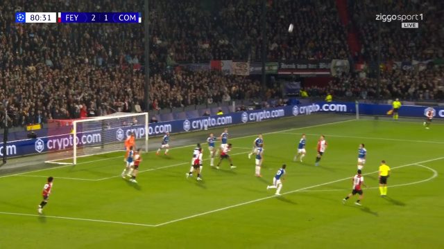 Feyenoord 3-1 Como — Robert Sanchez own goal 81'