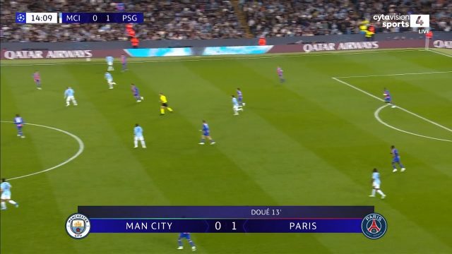 Manchester City 0-2 PSG — Ousmane Dembélé 15'
